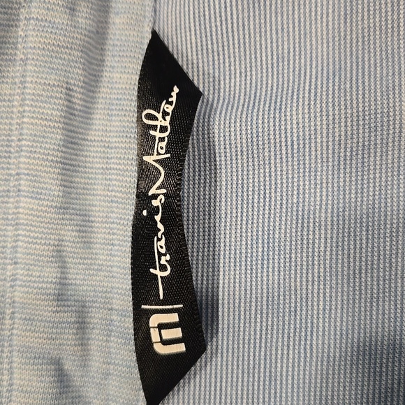 TRAVIS MATHEW PIMA COTTON BLEND  HEATHERED BLUE POLO SHIRT. SIZE LARGE. - Picture 3 of 9